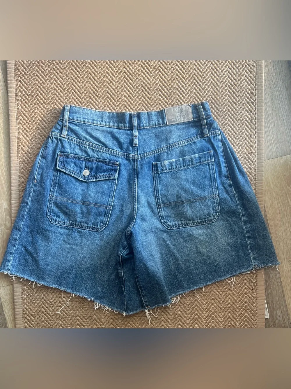 We The Free Boomerang High Rise Long Denim Shorts Size 30